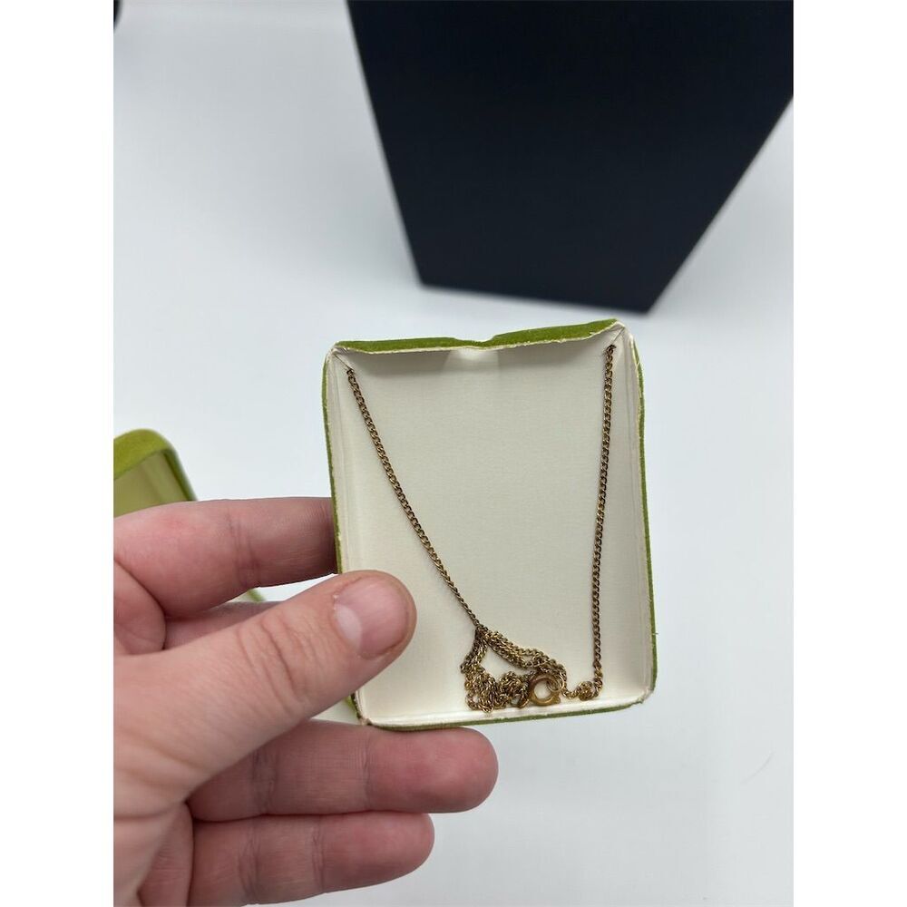 Vintage Jade and Pearl Teardrop Filigree Pendant Necklace Gold Plated - Picture 4 of 4
